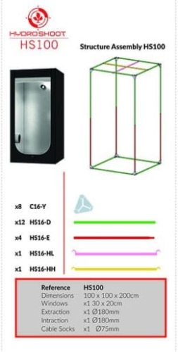 Growbox Hydro Shoot 100 (100x100x200cm) - namiot do uprawy roślin