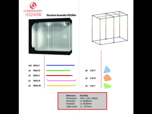 Growbox Secret Jardin Hydro Shoot 240W (240x120x200cm) - namiot do uprawy roślin