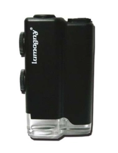 Podświetlany mini mikroskop LED - powiększenie 60-100x Lumagny