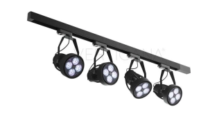 Zestaw oświetleniowy VERTICANA 4x żarówka + holder + szyna | CZARNY | soczewka 45°