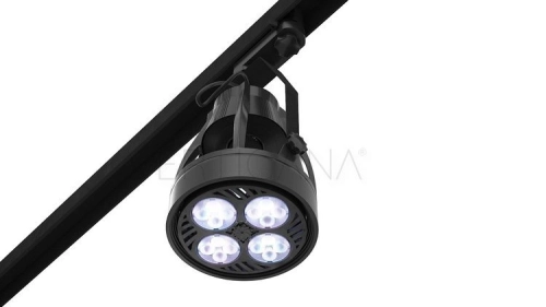 Zestaw oświetleniowy VERTICANA 4x żarówka + holder + szyna | CZARNY | soczewka 45°