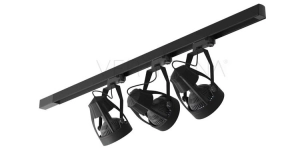 Zestaw oświetleniowy VERTICANA 3x żarówka + holder + szyna | CZARNY | soczewka 45°