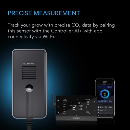 AC Infinity Czujnik CO₂ i światła do Kontrolera AI+ – inteligentne monitorowanie poziomu CO₂