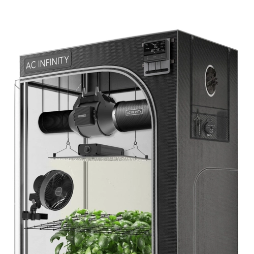 Zestaw uprawowy growbox AC Infinity 90x90x180 cm - gotowy zestaw do uprawy z wentylacją, filtrem i lampą LED FULL SPECTRUM 240W LM301H
