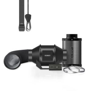 Zestaw wentylacyjny AC Infinity 100mm - wentylator kanałowy z reg. prędkości, filtr węglowy i przewody