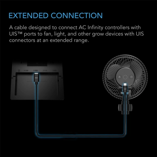 AC Infinity Przewód przedłużający UIS do UIS, wtyk męski do męskiego, 305cm długości