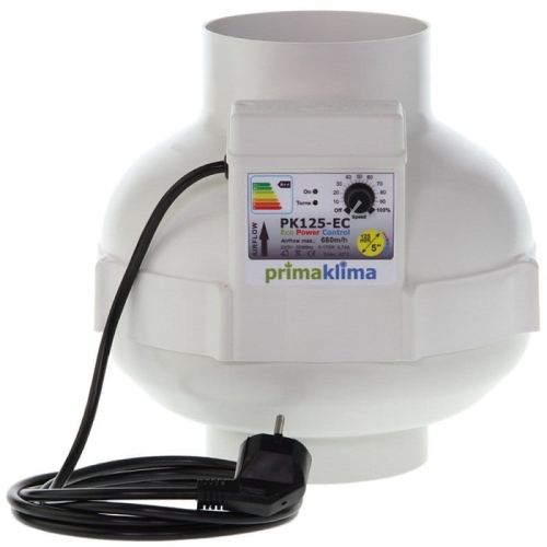 Wentylator promieniowy PK125-EC1 680 m3/h z potencjometrem